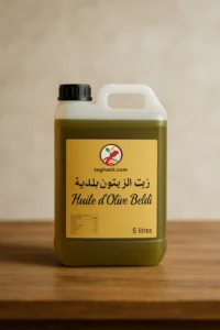 Bidon de 5 litres d’huile d’olive vierge extra traditionnelle Taghazit, pressée à froid, huile artisanale du Maroc