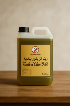 Bidon de 5 litres d’huile d’olive vierge extra traditionnelle Taghazit, pressée à froid, huile artisanale du Maroc