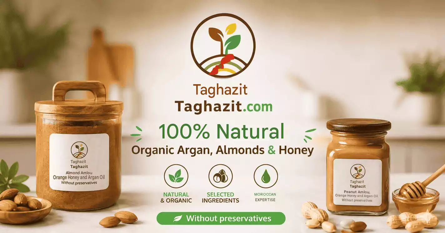 Taghazit.com - Natural Moroccan Amlu with argan oil, almonds and honey